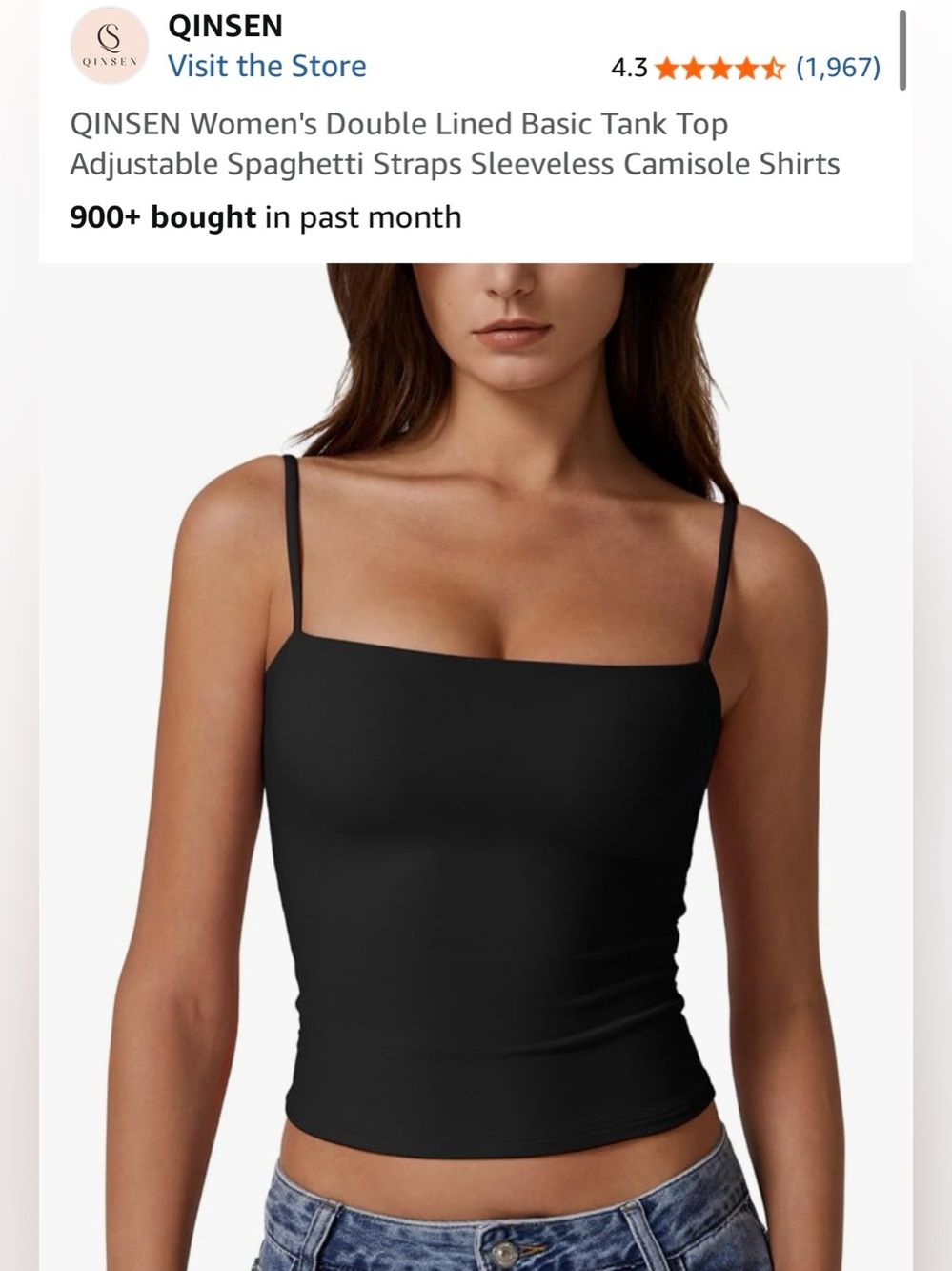 Qinsen Double-Lined Basic Tank Cami